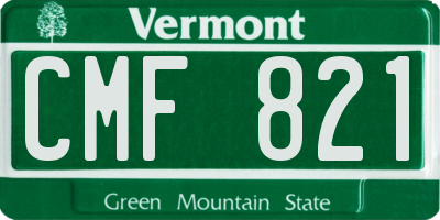 VT license plate CMF821