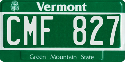 VT license plate CMF827