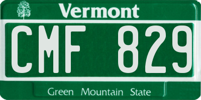 VT license plate CMF829