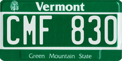 VT license plate CMF830