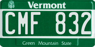 VT license plate CMF832