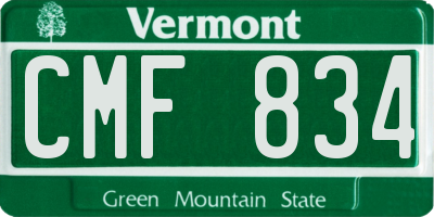 VT license plate CMF834