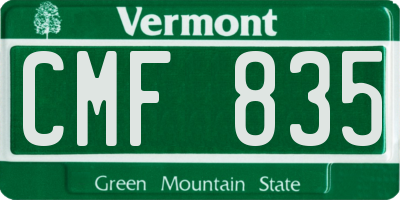 VT license plate CMF835