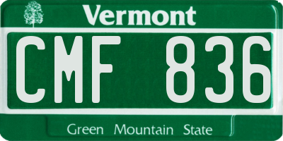 VT license plate CMF836