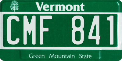 VT license plate CMF841