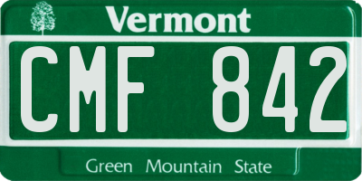 VT license plate CMF842