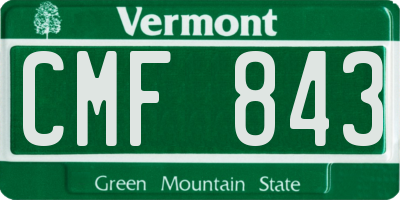 VT license plate CMF843