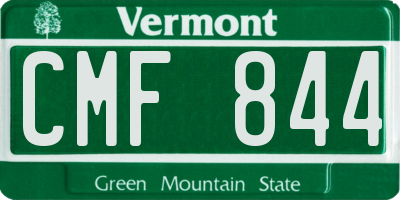 VT license plate CMF844