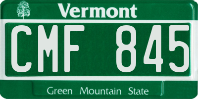 VT license plate CMF845