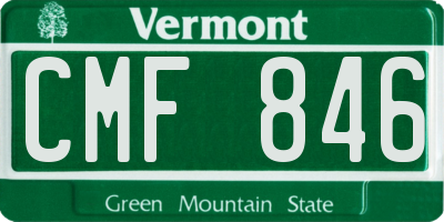 VT license plate CMF846