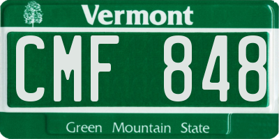 VT license plate CMF848