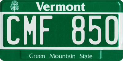 VT license plate CMF850