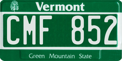 VT license plate CMF852