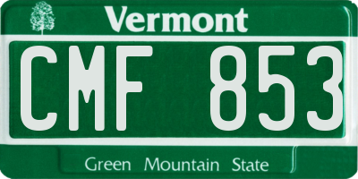 VT license plate CMF853