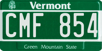 VT license plate CMF854