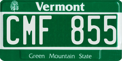 VT license plate CMF855