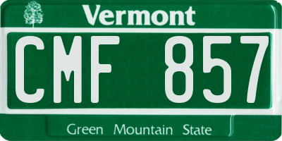 VT license plate CMF857