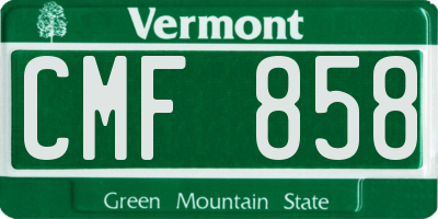 VT license plate CMF858
