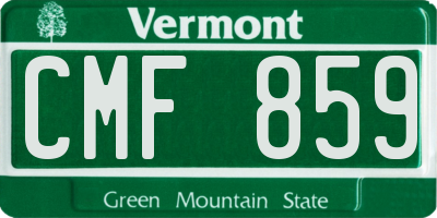 VT license plate CMF859