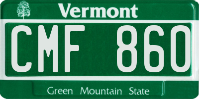 VT license plate CMF860
