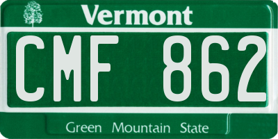VT license plate CMF862