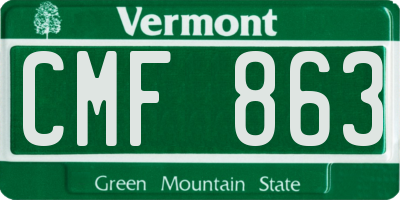 VT license plate CMF863