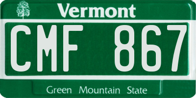 VT license plate CMF867