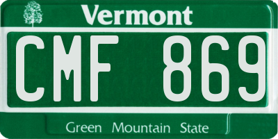 VT license plate CMF869
