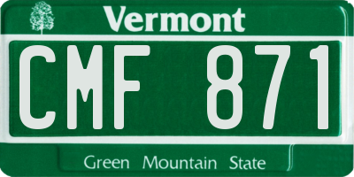VT license plate CMF871