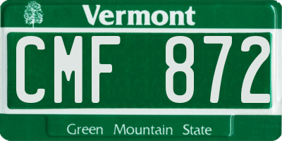 VT license plate CMF872