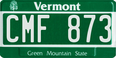 VT license plate CMF873