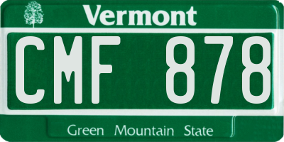 VT license plate CMF878