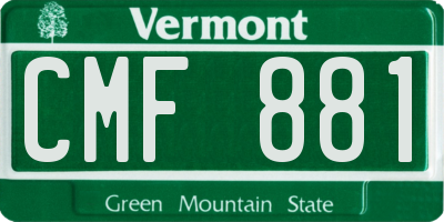 VT license plate CMF881