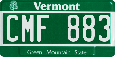 VT license plate CMF883