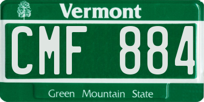 VT license plate CMF884