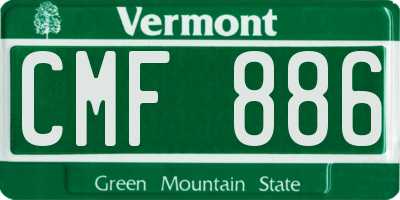 VT license plate CMF886