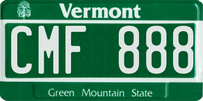 VT license plate CMF888