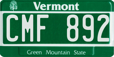 VT license plate CMF892