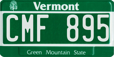 VT license plate CMF895