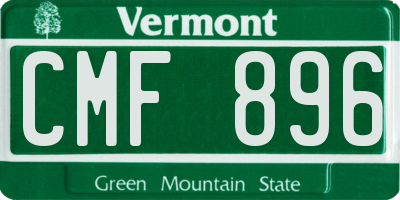 VT license plate CMF896