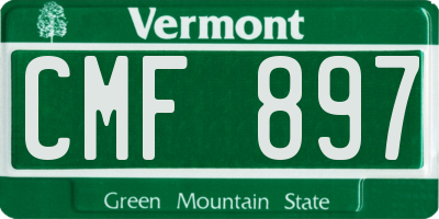 VT license plate CMF897