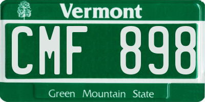 VT license plate CMF898