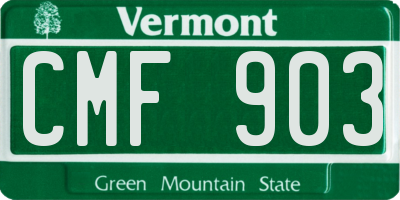 VT license plate CMF903