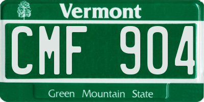 VT license plate CMF904
