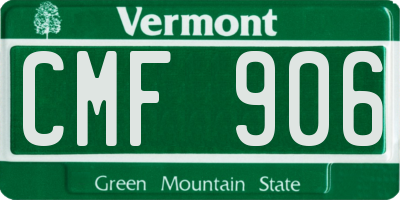 VT license plate CMF906