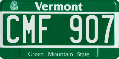 VT license plate CMF907