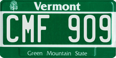 VT license plate CMF909