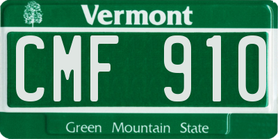 VT license plate CMF910