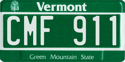 VT license plate CMF911