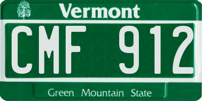 VT license plate CMF912
